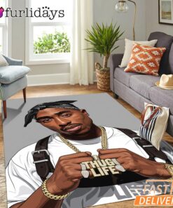 Tupac Thug Life Rectangle Rug