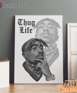 Tupac Thug Life Shadow Canvas, Rap Lengends Poster
