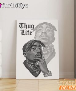 Tupac Thug Life Shadow Canvas, Rap Lengends Poster