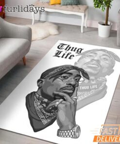 Tupac Thug Life Shadow Rectangle Rug