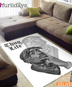 Tupac Thug Life Shadow Rectangle Rug