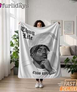Tupac Thug Life Sketch Blanket