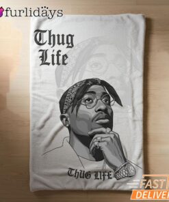 Tupac Thug Life Sketch Blanket