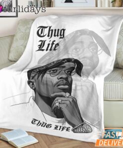 Tupac Thug Life Sketch Blanket