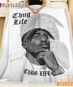 Tupac Thug Life Sketch Blanket