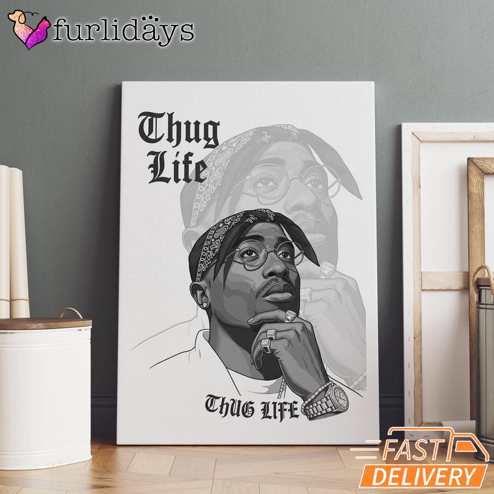 Tupac Thug Life Sketch Canvas, Rap Lengends Poster Tupac Thug Life Sketch Canvas, Rap Lengends Poster