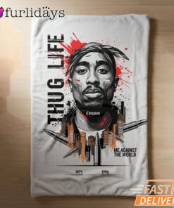 Tupac Thug Life Sketch Minimal Blanket