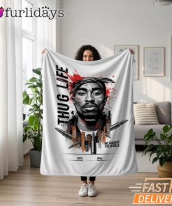 Tupac Thug Life Sketch Minimal Blanket