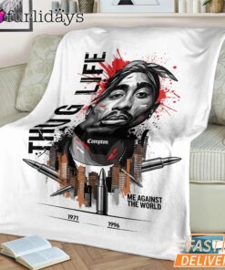 Tupac Thug Life Sketch Minimal Blanket