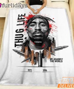 Tupac Thug Life Sketch Minimal Blanket