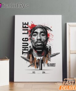 Tupac Thug Life Sketch Minimal Canvas, Rap Lengends Poster