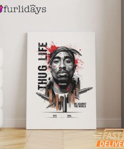 Tupac Thug Life Sketch Minimal Canvas, Rap Lengends Poster