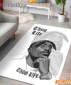 Tupac Thug Life Sketch Rectangle Rug