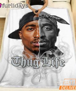 Tupac Thug Life Split Face Blanket