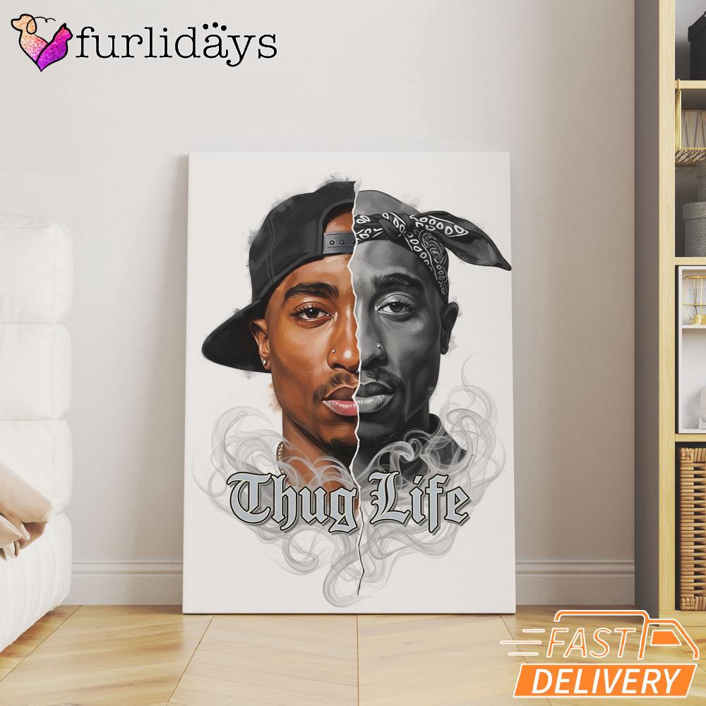 Tupac Thug Life Split Face Canvas, Rap Lengends Poster Tupac Thug Life Split Face Canvas, Rap Lengends Poster