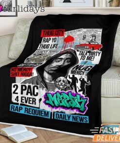 Tupac Thug Life Street Legend Graphic Art Blanket