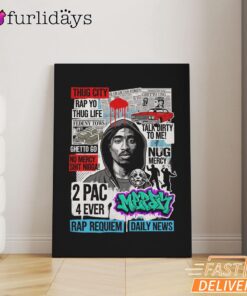 Tupac Thug Life Street Legend Graphic Art Canvas, Rap Lengends Poster