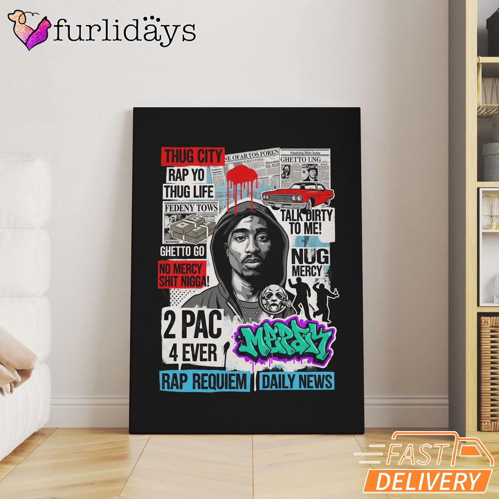 Tupac Thug Life Street Legend Graphic Art Canvas, Rap Lengends Poster Tupac Thug Life Street Legend Graphic Art Canvas, Rap Lengends Poster
