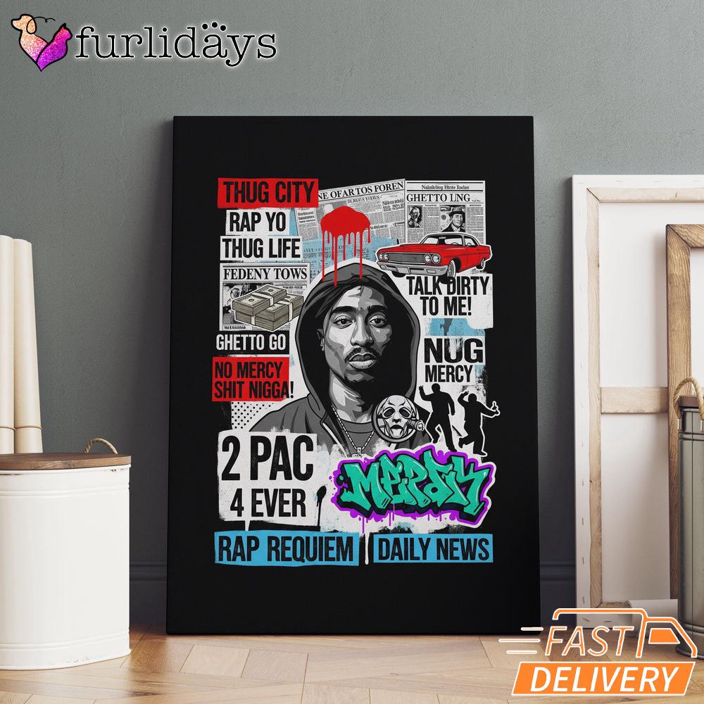 Tupac Thug Life Street Legend Graphic Art Canvas, Rap Lengends Poster Tupac Thug Life Street Legend Graphic Art Canvas, Rap Lengends Poster