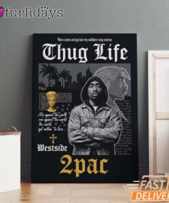 Tupac Thug Life Vintage Canvas, Rap Lengends Poster