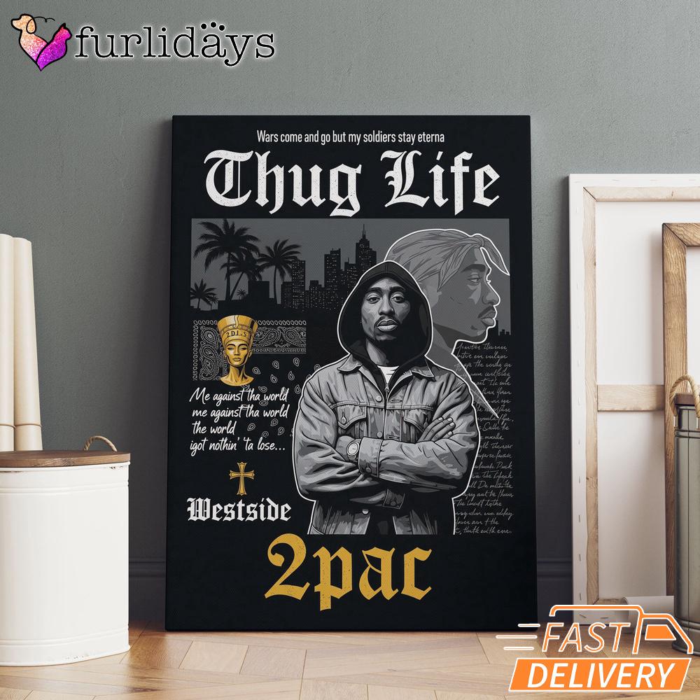 Tupac Thug Life Vintage Canvas, Rap Lengends Poster Tupac Thug Life Vintage Canvas, Rap Lengends Poster