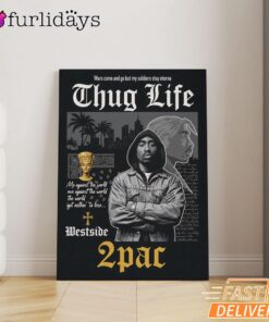 Tupac Thug Life Vintage Canvas, Rap Lengends Poster