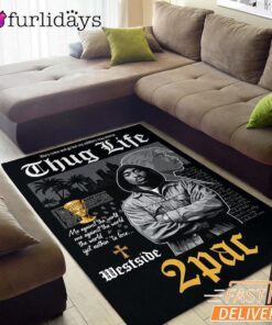 Tupac Thug Life Vintage Rectangle Rug