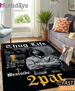 Tupac Thug Life Vintage Rectangle Rug