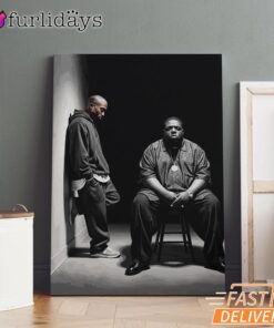 Two Legends Sitting Dark Canvas, Rap Lengends Poster