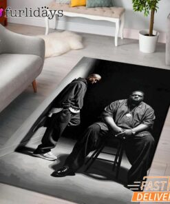 Two Legends Sitting Dark Rectangle Rug