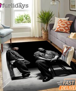 Two Legends Sitting Dark Rectangle Rug