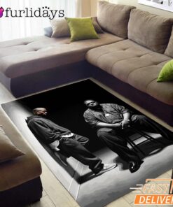 Two Legends Sitting Dark Rectangle Rug