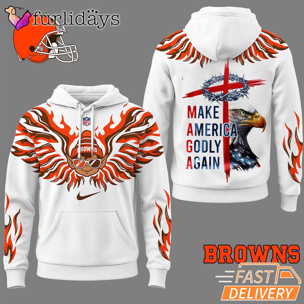 Cleveland Browns Make America Godly Again 3D Hoodie Cleveland Browns Make America Godly Again 3D Hoodie