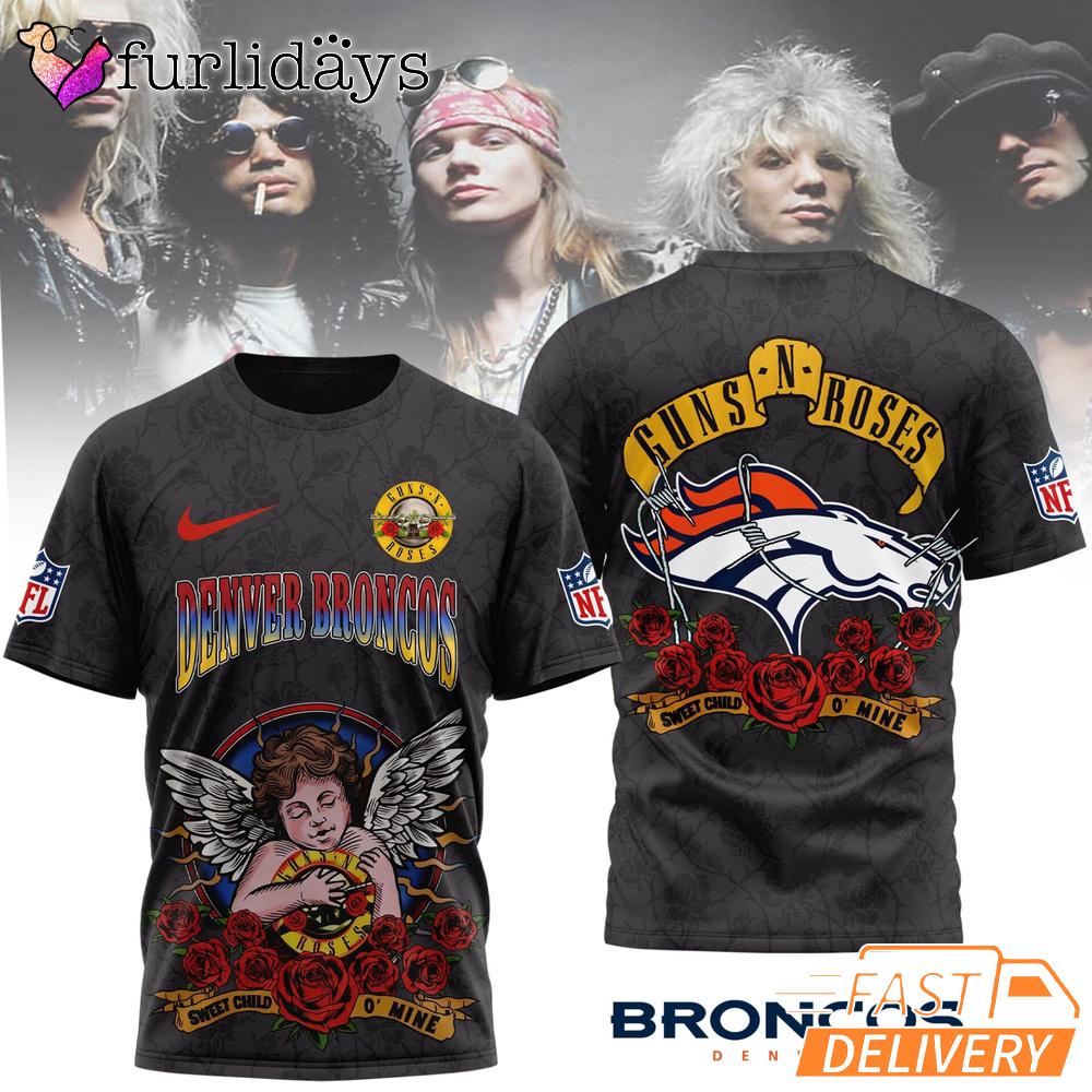 Denver Broncos Guns N Roses Sweet Child O Mine NFL Fan T Shirt Denver Broncos Guns N Roses Sweet Child O Mine NFL Fan T Shirt
