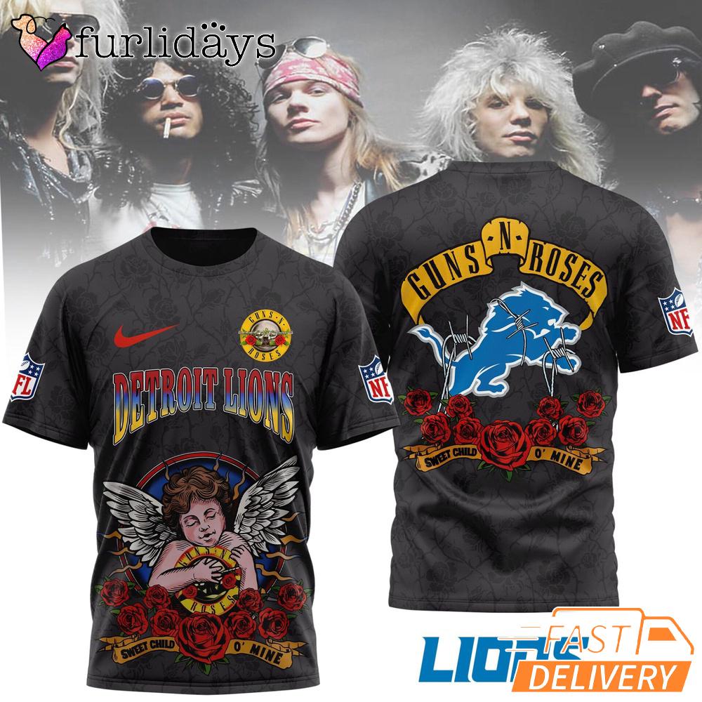 Detroit Lions Guns N Roses Sweet Child O Mine NFL Fan T Shirt Detroit Lions Guns N Roses Sweet Child O Mine NFL Fan T Shirt