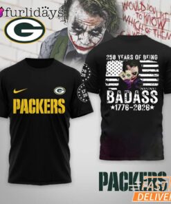 Green Bay Packers 250 Years Of Being Badass 1776-2026 Joker T-Shirt