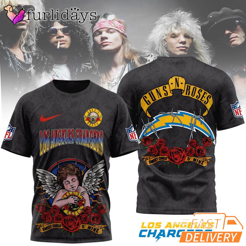 Los Angeles Chargers Guns N Roses Sweet Child O Mine NFL Fan T Shirt Los Angeles Chargers Guns N Roses Sweet Child O Mine NFL Fan T Shirt