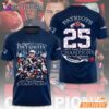 New England Patriots 25 AFC Champions Player Graphic T Shirt