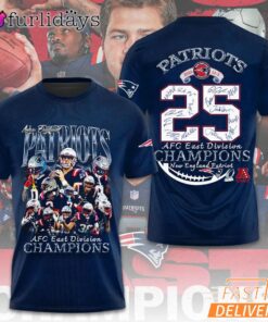 New England Patriots 25 AFC Champions Player Graphic T Shirt