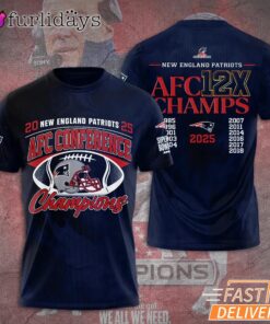 New England Patriots AFC 12X Champs Legacy Graphic T Shirt