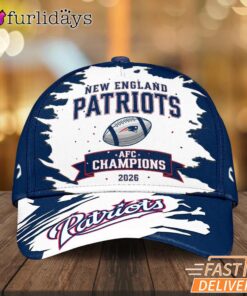 New England Patriots AFC Champions 2025 Football Logo Graphic Cap