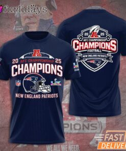 New England Patriots AFC Champions 2025 Team Celebration T Shirt