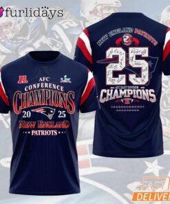 New England Patriots AFC Conference Champions 2025 Graphic T Shirt