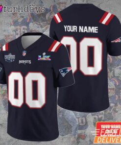 New England Patriots Custom Name Number Super Bowl Football Jersey