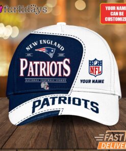New England Patriots Custom Name Team Logo Graphic Cap