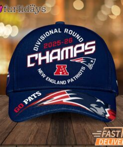 New England Patriots Divisional Round Champs 2025 2026 Graphic Cap