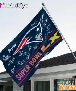 New England Patriots Super Bowl Champions Signature Logo House Flag