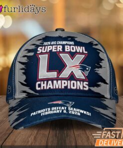 New England Patriots Super Bowl LX Champions Game Victory Graphic Cap