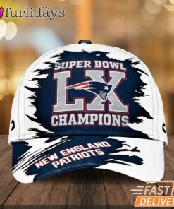 New England Patriots Super Bowl LX Champions Logo Graphic Cap