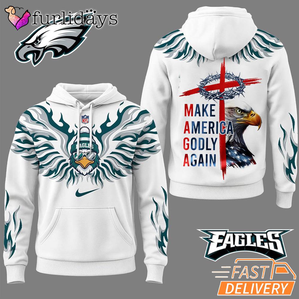 Philadelphia Eagles Make America Godly Again 3D Hoodie Philadelphia Eagles Make America Godly Again 3D Hoodie